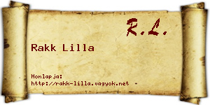 Rakk Lilla névjegykártya